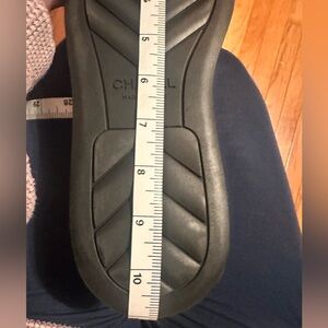 Chanel White and Black Leather Sneakers